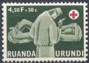 Red Cross in Ruanda-Urundi - Doctor administers a Syringe