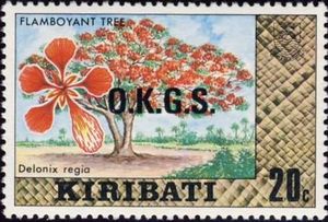 Flamboyant Tree overprinted O.K.G.S.