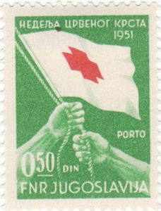Charity stamp (Red Cross week) with surcharge "Porto
