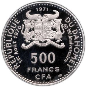 500 CFA Francs (10th Anniversary of Independence)