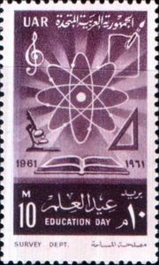 Education Day - Atom & educational symbols