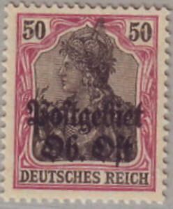 "Germania" overprinted Postgebiet Ob. Ost