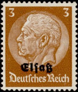 Overprint Elsaß Over Hindenburg