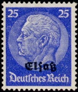 Overprint Elsaß Over Hindenburg