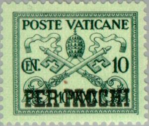 Papal Coat of Arms overprinted