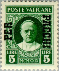 Pope Pius XI overprinted