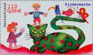 Drawings of animals and children