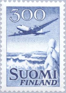 Aircraft Douglas DC-6 over Winter Landscape