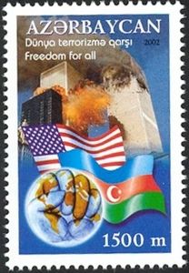 Image of the Tragedy and Flags of Azerbaijan and USA