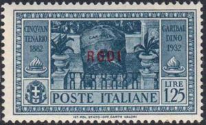 Tomb of Garibaldi in Caprera, Overprinted RODI