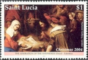 Adoration of the shepherds, by Carel Fabritius