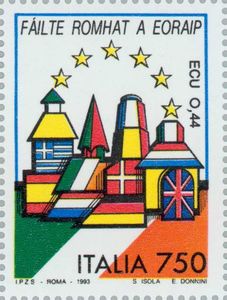 Buildings on Flag of Ireland