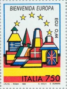 Buildings on Flag of Spain