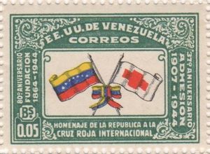 National and Red Cros flags