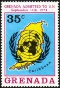 U.N. emblem over map of Grenada