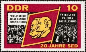 Flag with Marx and Lenin