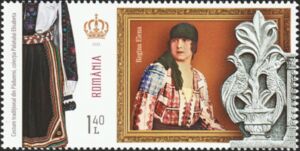 Queen Elena in a Folk Costume from Pădureni