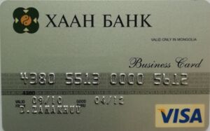 Khaan Bank Business Card