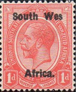 Overprinted, English; t of West omitted