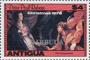 "The Annunciation" (Rubens) - Overprinted