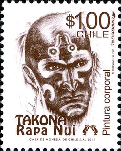 Rapa Nui - Man with painted face