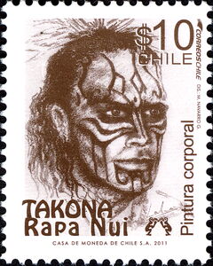 Rapa Nui - Man with painted face