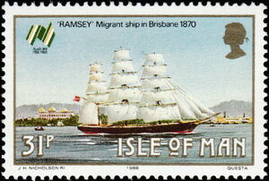 "Ramsey" (full-rigged ship) off Brisbane, 1870