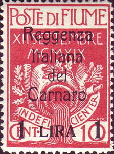 Overprint "Reggenza Italiana del Carnaro"