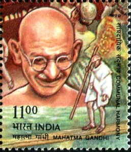 Gandhi Carrying Flag