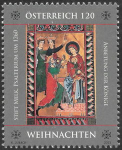 "Adoration of the Kings", Psalterium, Melk Monastery