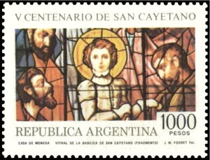 5th birth centenary of St. Cayetano - Stained Glass