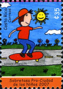 Skateboarding Child