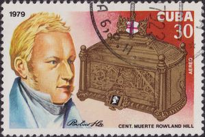 Sir Rowland Hill and casket