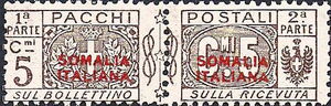 Pacchi Postali Overprint "Somalia Italiana"