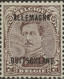Overprint "ALLEMAGNE DUITSCHLAND" on King Albert I