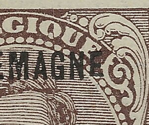 Overprint "ALLEMAGNE DUITSCHLAND" on King Albert I