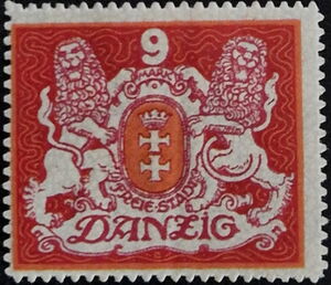 The coat of arms of Danzig with lions