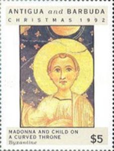 "Madonna and Child on a Curved Throne" (Byzantine School)