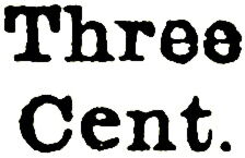 Tiger (Panthera tigris) Surcharged Three Cent.