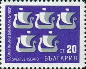 Five Viking ships symbolize the Scandinavian countries