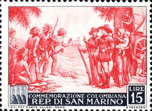 Red Indians and American settlers