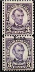 Abraham Lincoln, overprinted Kans.