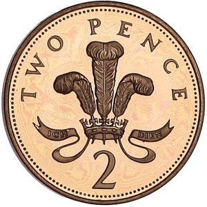 2 Pence (Badge of Prince of Wales - Magnetic)