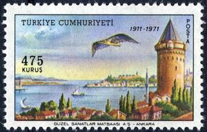 Hezarfen Celebi's Bird Flight from Galata Tower