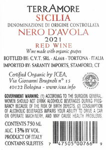 TerrAmore Sicilia Organic Nero D'Avola