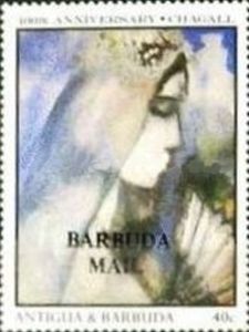 "Bride with Fan", 1911 - Overprinted