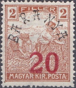 Black overprint: ' Baranya 1919'