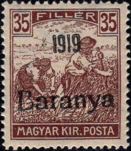 Black overprint: '1919 Baranya'