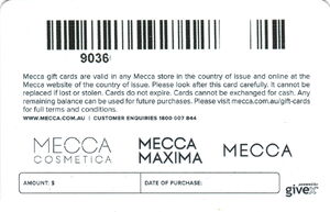 Mecca Gift Card Black