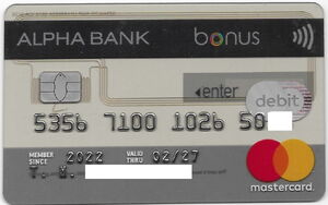 ALPHA BANK bonus enter mastercard
